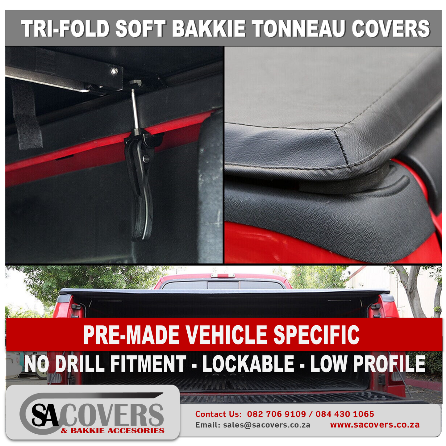 Trifold Soft Lockable tonneau Covers Ford Ranger