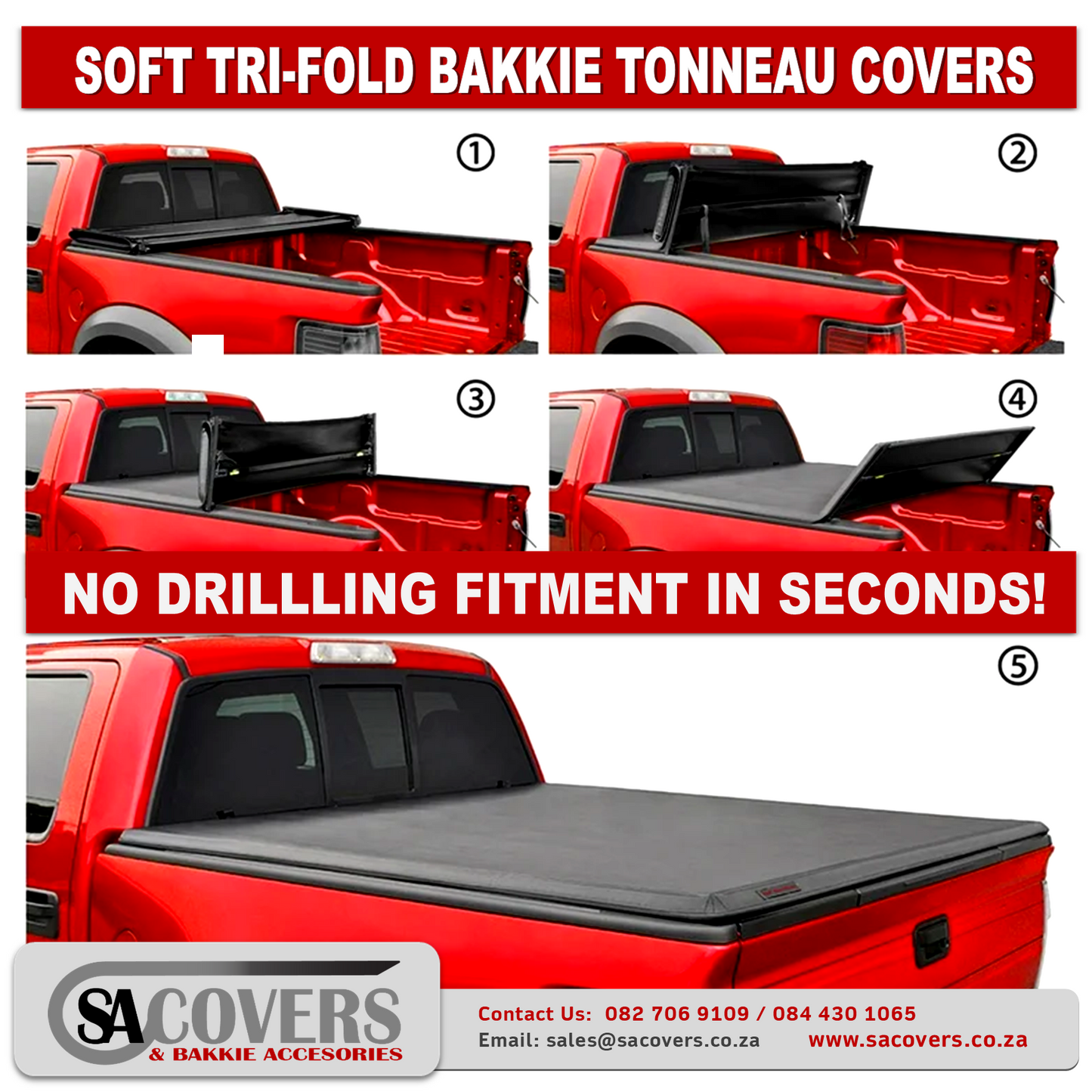 Trifold Soft Lockable tonneau Covers Ford Ranger
