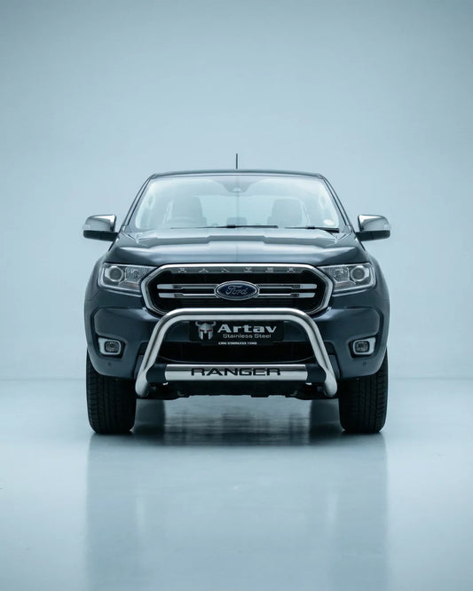 Ford Ranger T6 Facelift Nudge Bar Stainless (Also fits Everest without PDC – Request Decal)