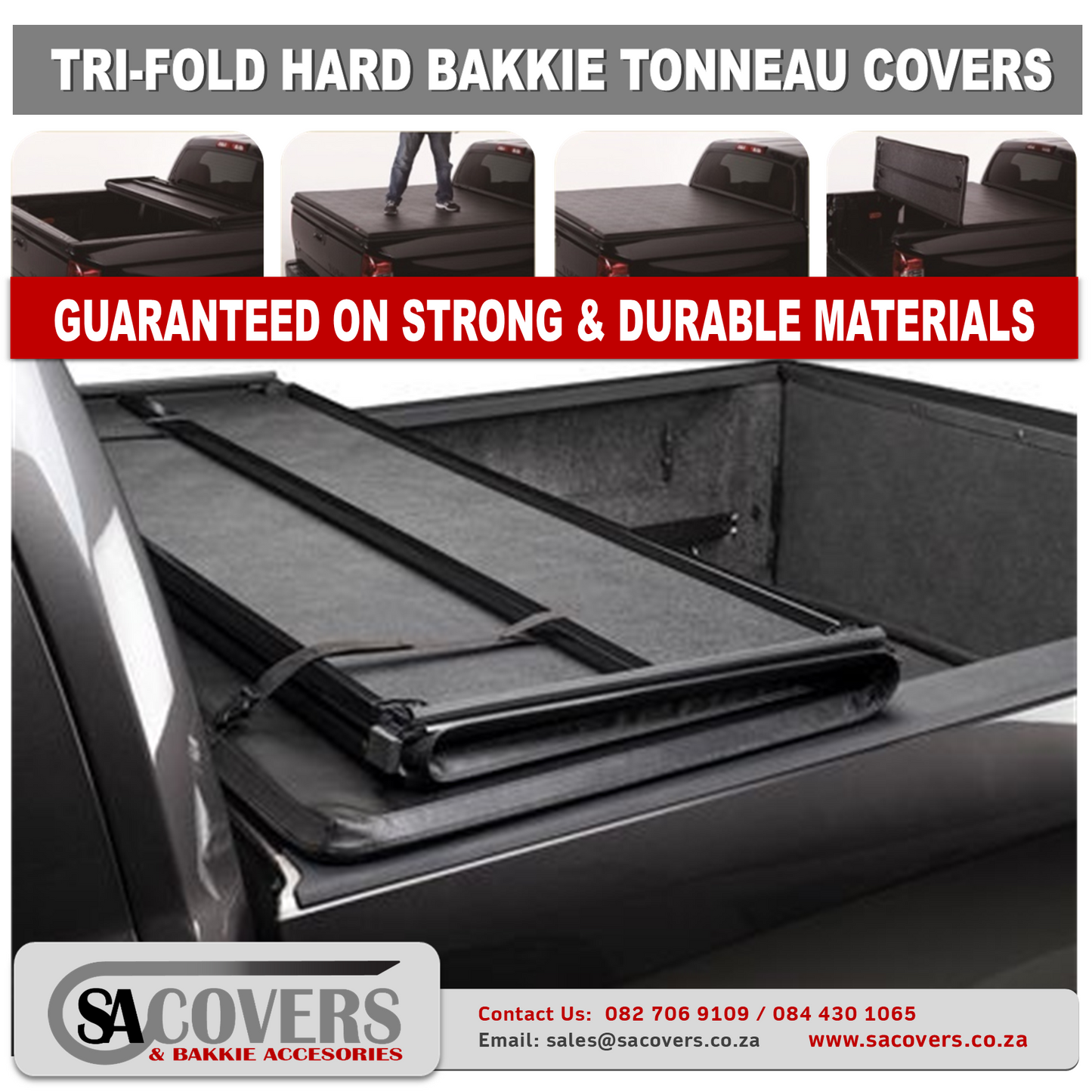 Trifold Hard Lockable Bakkie Tonneau Covers JAC T8-T9