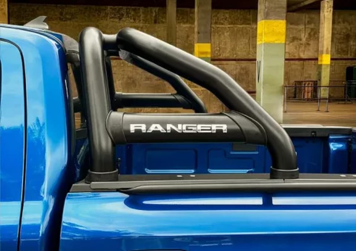 Ford Ranger Next Gen 2023+ Sports Bar w Oval Side Tubes Black - Fits Double Cab and Super Cab Models (Fits Securi Lid 218 & OEM Tonneau Cover) BS -150055