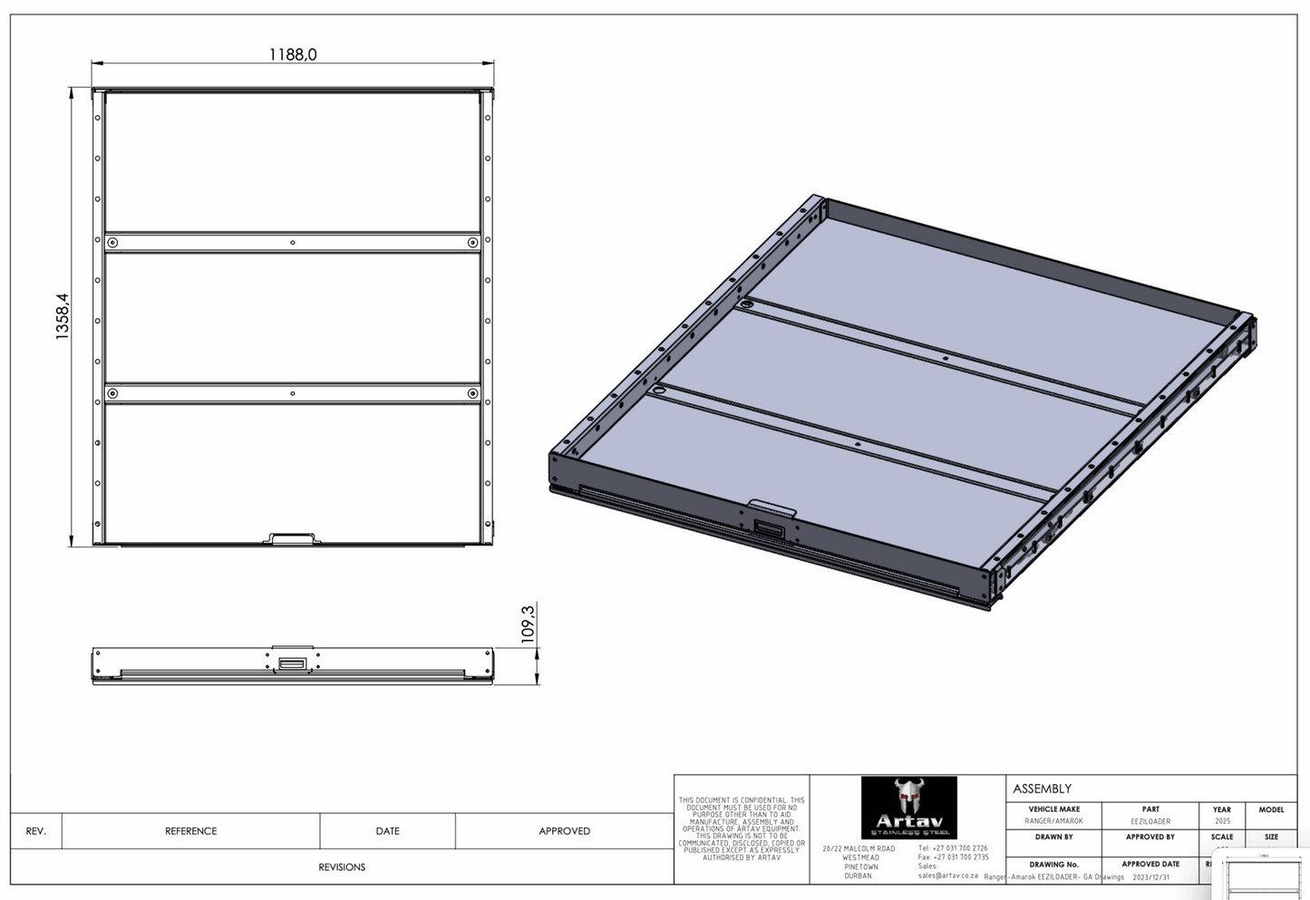 EeziLoader Cargo Slide Tray – Double Cab Model Only