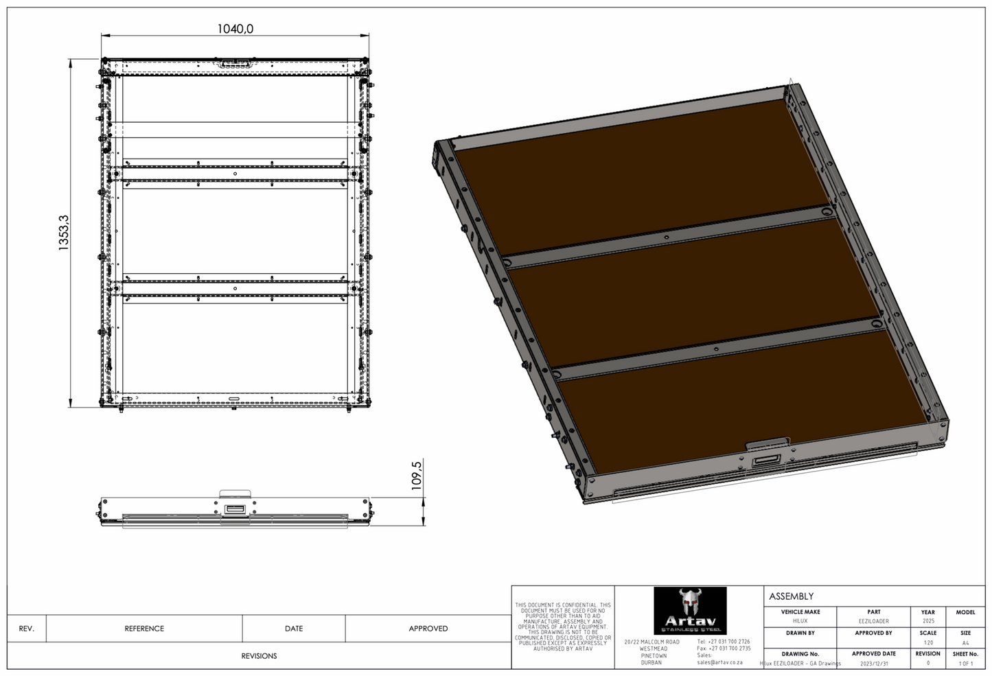 EeziLoader Cargo Slide Tray – Double Cab Model Only